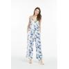 imageWomens Hawaiian Strap V with Pockets Jumpsuit in Simply Blue LeavesDay Dream Bloom