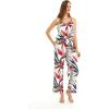 imageWomens Hawaiian Strap V with Pockets Jumpsuit in Simply Blue LeavesGarden at Dawn