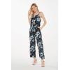 imageWomens Hawaiian Strap V with Pockets Jumpsuit in Simply Blue LeavesMidnight Bloom