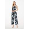imageWomens Hawaiian Strap V with Pockets Jumpsuit in Simply Blue LeavesMidnight Bloom