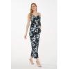 imageWomens Hawaiian Strap V with Pockets Jumpsuit in Simply Blue LeavesMidnight Bloom