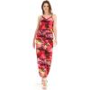 imageWomens Hawaiian Strap V with Pockets Jumpsuit in Sunset BlueSunset Red