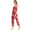 imageWomens Hawaiian Strap V with Pockets Jumpsuit in Sunset BlueSunset Red
