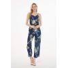 imageWomens Hawaiian Strap V with Pockets Jumpsuit in Wispy CereusPineapple Garden Navy