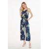 imageWomens Hawaiian Strap V with Pockets Jumpsuit in Wispy CereusPineapple Garden Navy