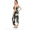imageWomens Hawaiian Strap V with Pockets Jumpsuit in Wispy CereusWispy Cereus Black