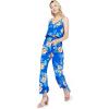 imageWomens Hawaiian Strap V with Pockets Jumpsuit in Hibiscus BlueHibiscus Blue