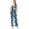 imageWomens Hawaiian Strap V with Pockets Jumpsuit in Hibiscus BlueOrchid Breeze Navy