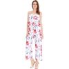 imageWomens Hawaiian Strap V with Pockets Jumpsuit in Lotus and OrchidMisty Lotus White