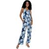 imageWomens Hawaiian Strap V with Pockets Jumpsuit in Pacific Palm NavyPacific Palm Navy