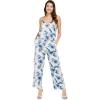 imageWomens Hawaiian Strap V with Pockets Jumpsuit in Simply Blue LeavesDay Dream Bloom