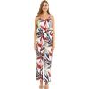 imageWomens Hawaiian Strap V with Pockets Jumpsuit in Simply Blue LeavesGarden at Dawn