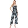 imageWomens Hawaiian Strap V with Pockets Jumpsuit in Simply Blue LeavesMidnight Bloom