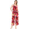 imageWomens Hawaiian Strap V with Pockets Jumpsuit in Sunset BlueSunset Red