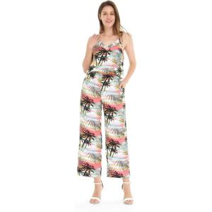 imageWomens Hawaiian Strap V with Pockets Jumpsuit in Sunset BlueSunset Neon Pastel