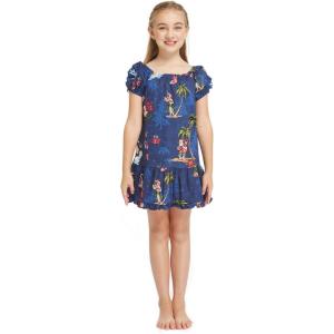 imageGirl Hawaiian Simple Muumuu Dress in Christmas Santa in HawaiiChristmas Santa in Hawaii in Navy