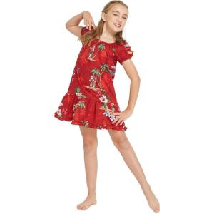 imageGirl Hawaiian Simple Muumuu Dress in Christmas Santa in HawaiiChristmas Santa in Hawaii in Red