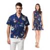 imageCouple Matching Hawaiian Luau Cruise Outfit Shirt Dress Christmas Santa in Hawaii RedChristmas Santa in Hawaii Navy