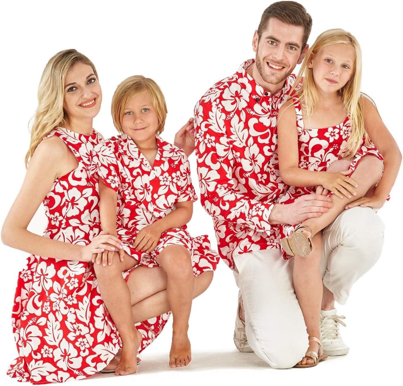 imageCouple Matching Hawaiian Luau Cruise Outfit Shirt Vintage Dress Classic WhiteClassic Vintage Red