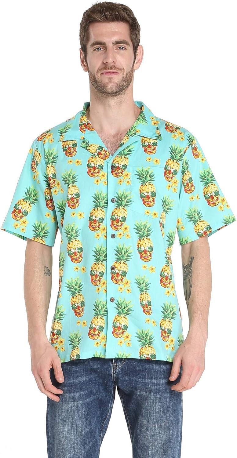 imageCouple Matching Hawaiian Luau Cruise Outfit Shirt Vintage Dress Classic WhiteHalloween Pineapple Skull