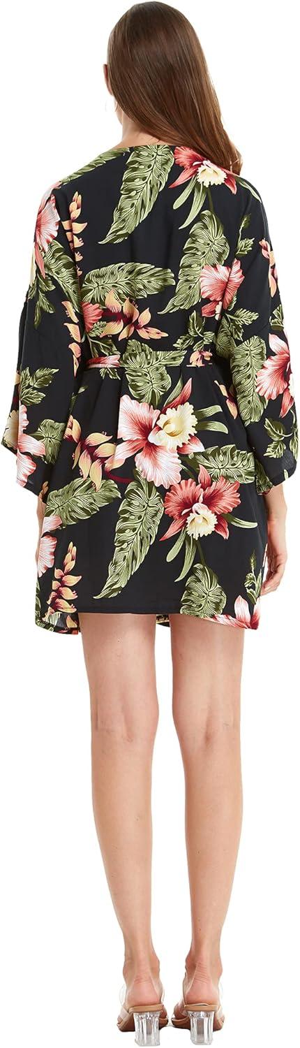 imageMatchable Couple Hawaiian Luau Shirt or Kimono in Pineapple Garden BlackMen Rafelsia Black