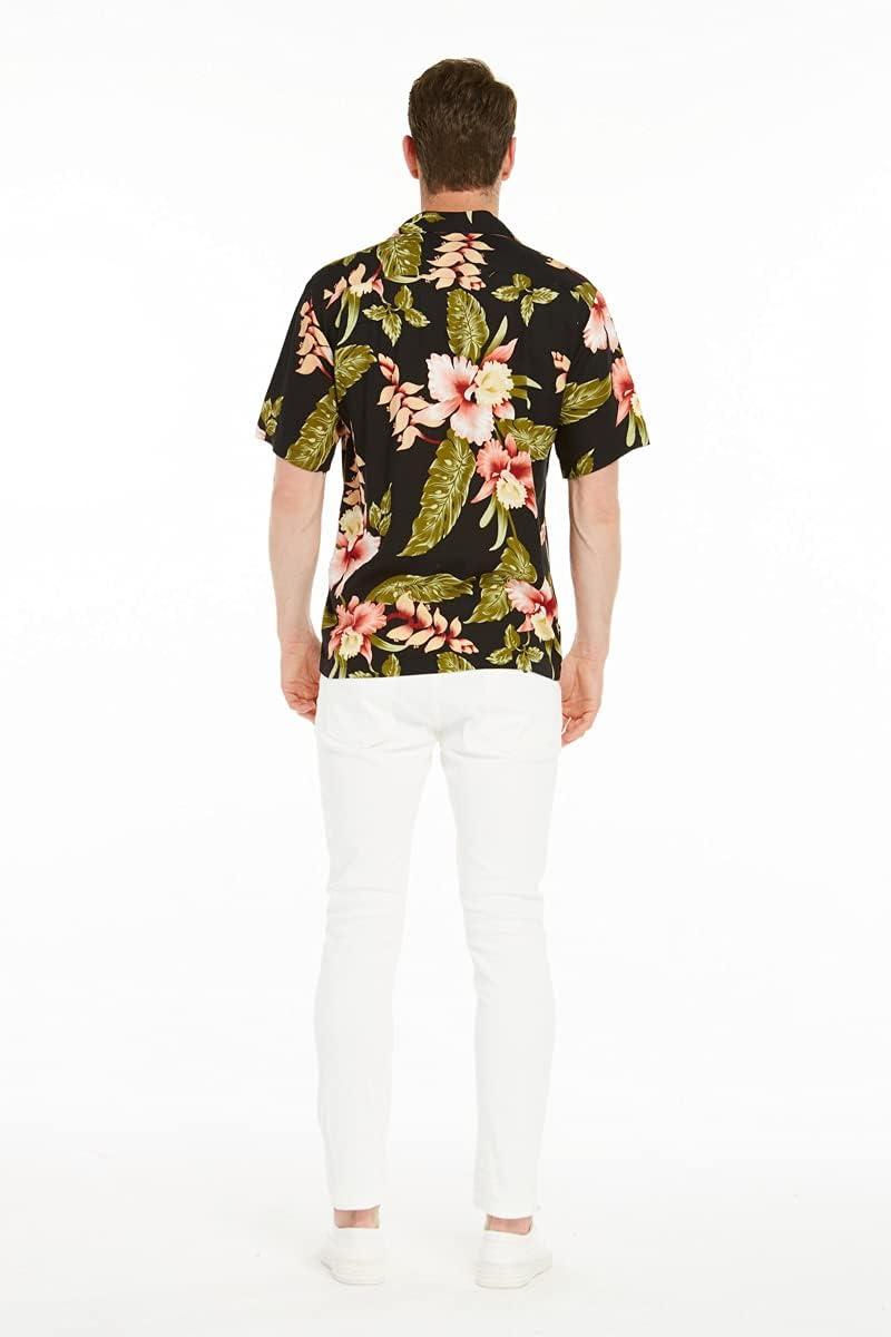 imageMatchable Couple Hawaiian Luau Shirt or Rahee Maxi Dress in Black RafelsiaMen Black Rafelsia