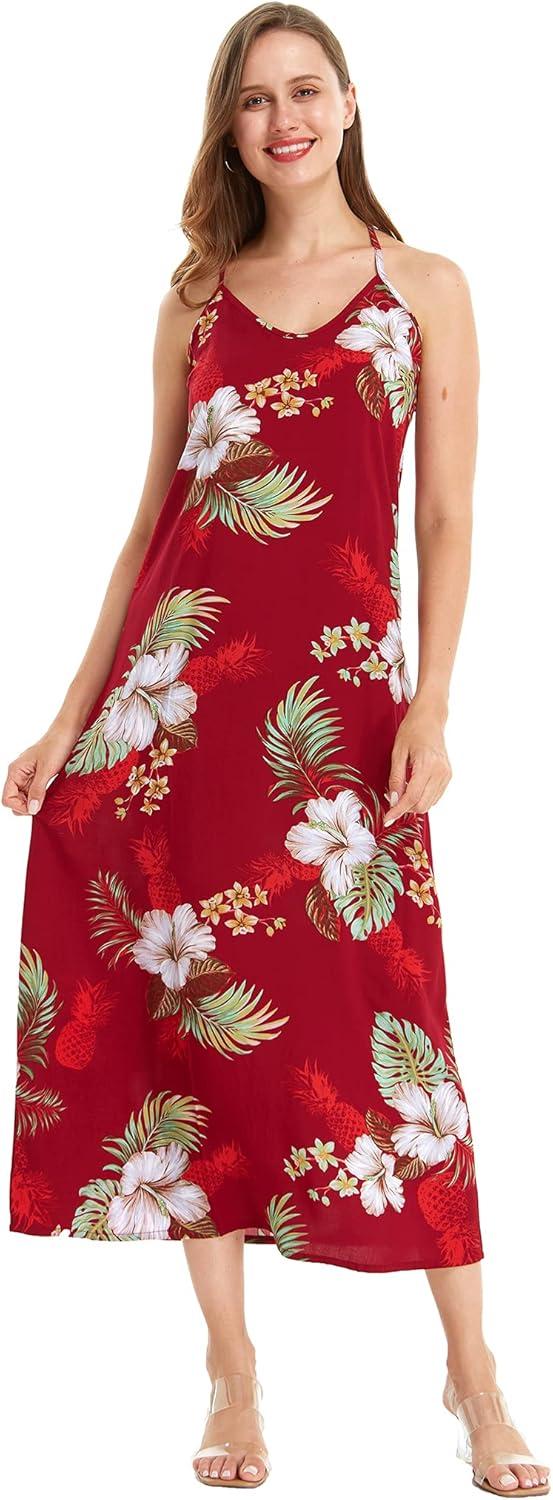 imageMatchable Couple Hawaiian Luau Shirt or Sweetheart Maxi Dress in Pineapple Garden BurgundyMen Pineapple Garden Burgundy