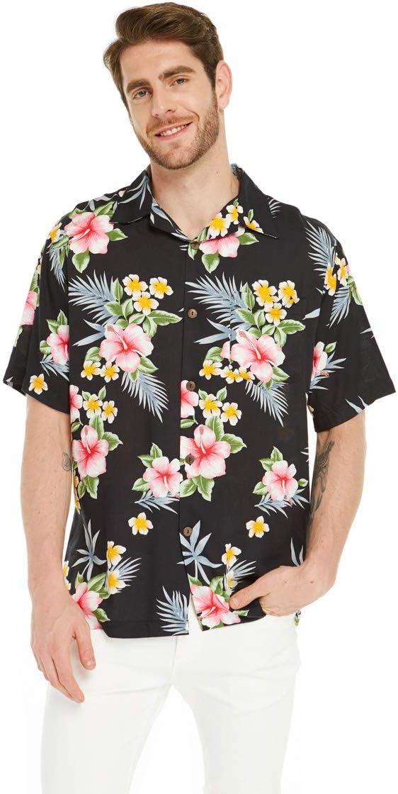imageMatchable Couple Hawaiian Luau Shirt or VNeck Jumpsuit with Pockets in Hibiscus BlackWomen Hibiscus Black