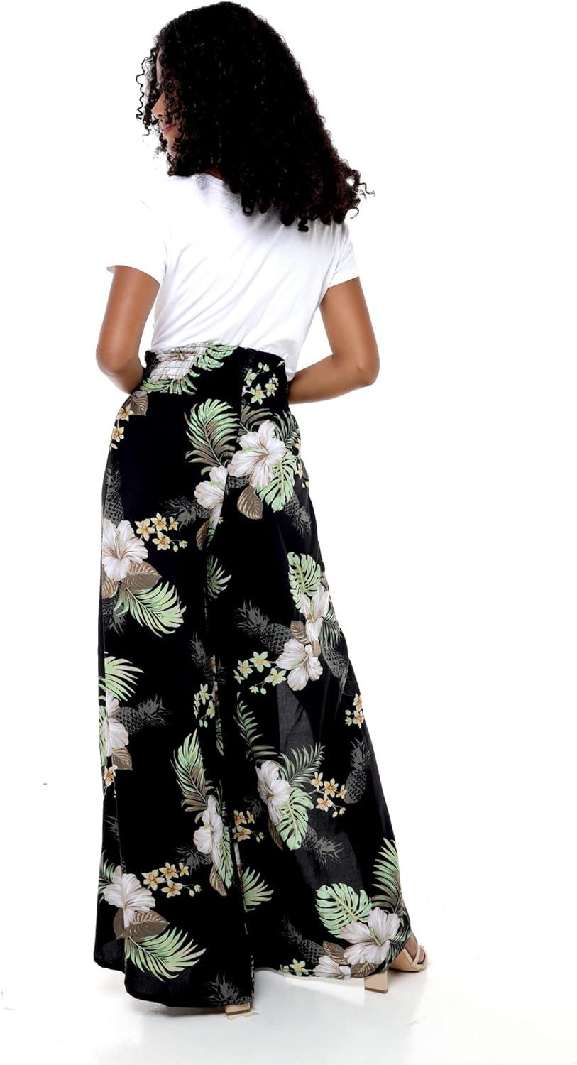 imageMatchable Couple Hawaiian Luau Shirt or Wide Legged Pants in Pineapple Garden BlackWomen Pineapple Garden Black