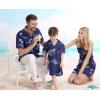 imageCouple Matching Hawaiian Luau Cruise Outfit Shirt Vintage Dress Classic WhiteClassic Navy