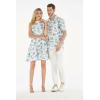 imageCouple Matching Hawaiian Luau Cruise Outfit Shirt Vintage Dress Classic WhiteVintage Tropical Toile