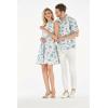 imageCouple Matching Hawaiian Luau Cruise Outfit Shirt Vintage Dress Classic WhiteVintage Tropical Toile