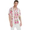 imageMatchable Couple Hawaiian Luau Shirt or Fairy Dress in Pink Black Hibiscus VineMen Pink White Hibiscus Vine