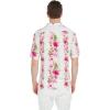 imageMatchable Couple Hawaiian Luau Shirt or Fairy Dress in Pink Black Hibiscus VineMen Pink White Hibiscus Vine