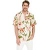 imageMatchable Couple Hawaiian Luau Shirt or Kimono in Pineapple Garden BlackMen Rafelsia Cream