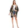 imageMatchable Couple Hawaiian Luau Shirt or Kimono in Pineapple Garden BlackWomen Rafelsia Black