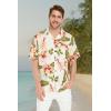 imageMatchable Couple Hawaiian Luau Shirt or Kimono in Pineapple Garden BlackWomen Rafelsia Cream