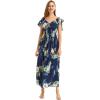 imageMatchable Couple Hawaiian Luau Shirt or Rahee Maxi Dress in Simply Blue LeafWomen Pineapple Garden Navy