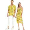 imageMatchable Couple Hawaiian Luau Shirt or Butterfly Dress in Garden Poppy YellowWomen Garden Poppy Yellow Navy