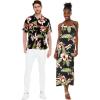 imageMatchable Couple Hawaiian Luau Shirt or Sweetheart Maxi Dress in Black RafelsiaWomen Black Rafelsia