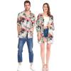 imageMatchable Couple Hawaiian Luau Shirt or Kimono in Sunset NeonMen Sunset Neon