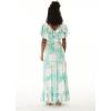 imageMatchable Family Hawaiian Tropical Luau Men Women Girl Boy Clothes in Wispy Cereus Palm MistWomen Maxi Slit Dress
