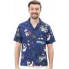 imageCouple Matching Hawaiian Luau Men Shirt and Women Vintage Fit and Flare Dress in Santa in Hawaii ChristmasMen Santa in Hawaii Christmas Navy