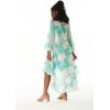 imageMatchable Couple Hawaiian Luau Men Shirt or Women Tiered Ruffled Coverup Dress in Wispy Cereus Palm MistWomen Tiered Dress