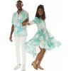 imageMatchable Couple Hawaiian Luau Men Shirt or Women Tiered Ruffled Coverup Dress in Wispy Cereus Palm MistWomen Tiered Dress