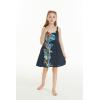 imageGirl Hawaiian Classic Empire Dress with Elastic Strap in Orchid Paradise NavyOrchid Paradise Navy