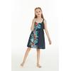 imageGirl Hawaiian Classic Empire Dress with Elastic Strap in Orchid Paradise NavyOrchid Paradise Navy