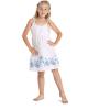 imageGirl Hawaiian Classic Empire Dress with Elastic Strap in White with Blue HibiscusWhite With Blue Hibiscus