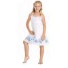 imageGirl Hawaiian Classic Empire Dress with Elastic Strap in White with Blue HibiscusWhite With Blue Hibiscus