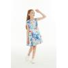 imageGirl Hawaiian Fit and Flare Dress in Flowering Koi BlueFlowering Koi Blue